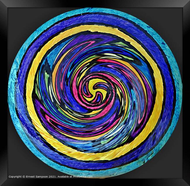 Swirl And Pinch Abstract Art Framed Print by Ernest Sampson