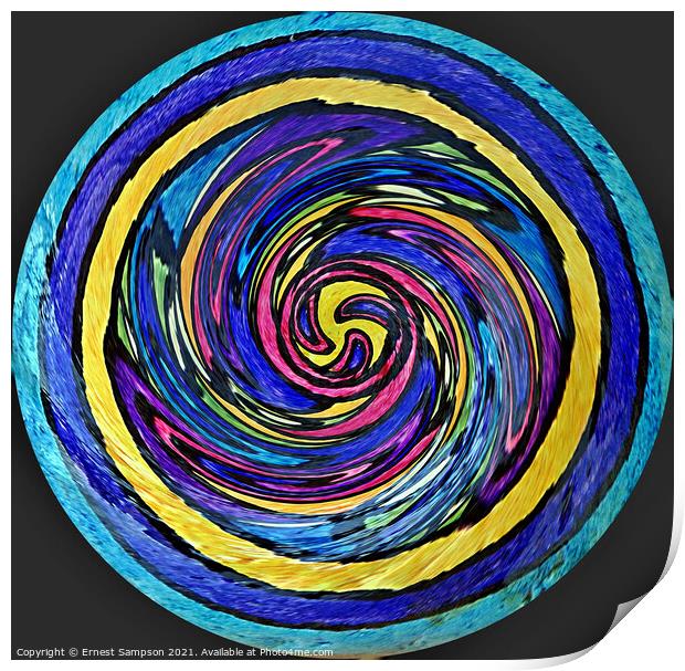Swirl And Pinch Abstract Art Print by Ernest Sampson