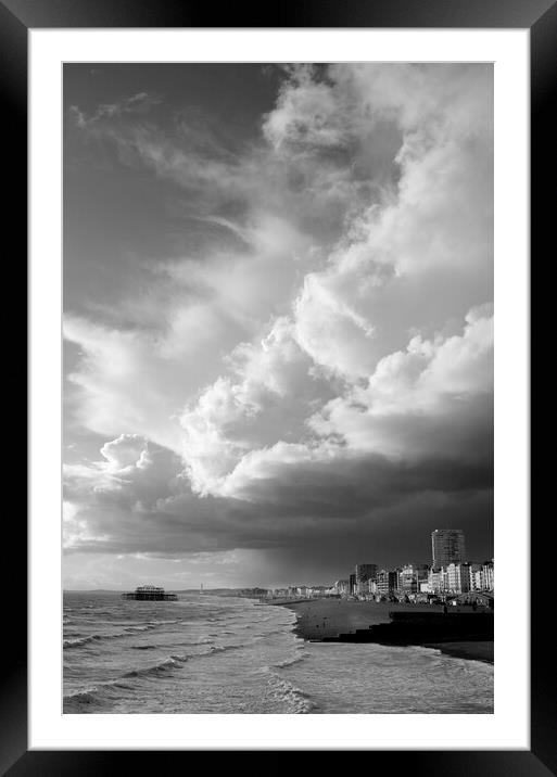 Stormy Weather Gathers over Brighton and Hove Framed Mounted Print by Neil Overy