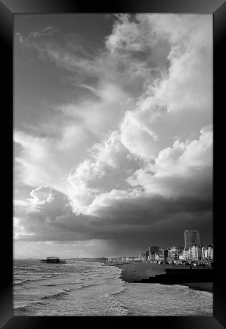 Stormy Weather Gathers over Brighton and Hove Framed Print by Neil Overy