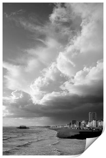 Stormy Weather Gathers over Brighton and Hove Print by Neil Overy