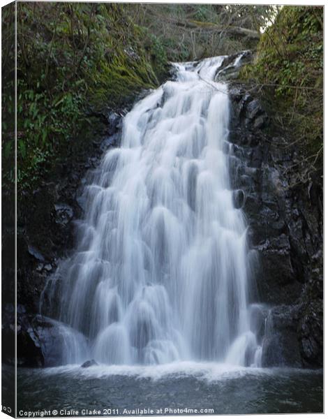 Glenoe Waterfall, Carrickfergus, Northern Ireland Canvas Print by Claire Clarke