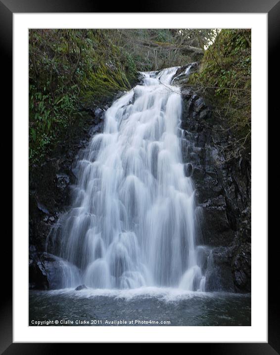 Glenoe Waterfall, Carrickfergus, Northern Ireland Framed Mounted Print by Claire Clarke