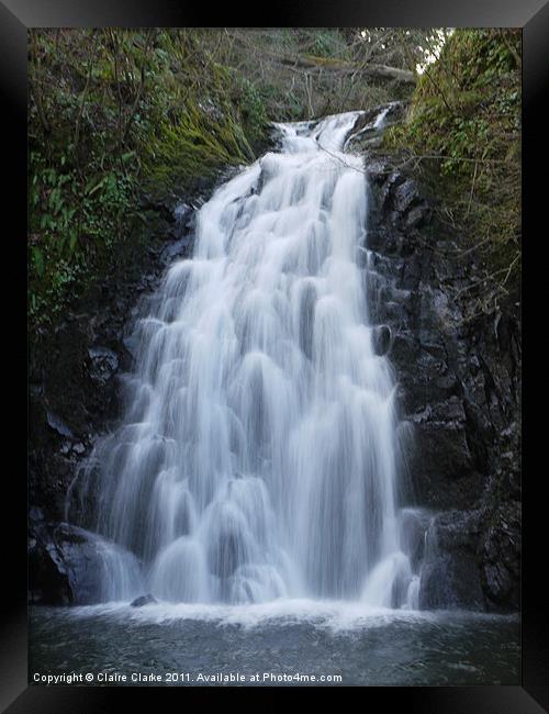 Glenoe Waterfall, Carrickfergus, Northern Ireland Framed Print by Claire Clarke