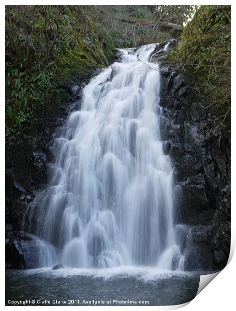 Glenoe Waterfall, Carrickfergus, Northern Ireland Print by Claire Clarke