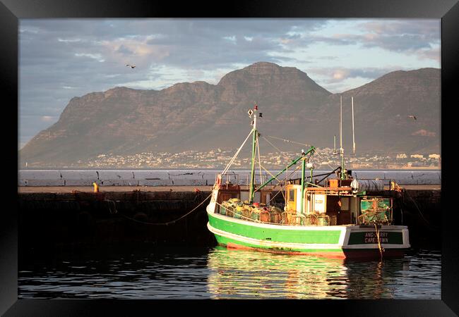 Fishing Boats at Dawn, Kalk Bay, South Africa Framed Print by Neil Overy
