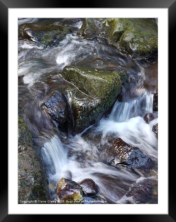 Cascading Rocks, Glenoe, Carrickfergus Framed Mounted Print by Claire Clarke