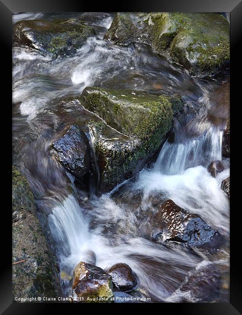 Cascading Rocks, Glenoe, Carrickfergus Framed Print by Claire Clarke