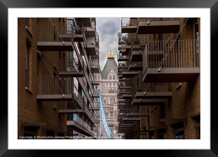 A rare composition of a London tower bridge abstract Framed Mounted Print by PhotOvation-Akshay Thaker