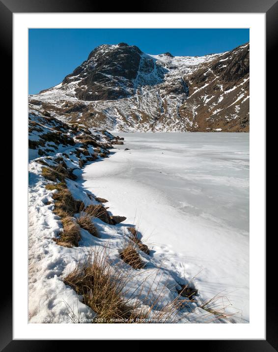 Stickle Tarn and Harrison Stickle in Winter, Cumbria Framed Mounted Print by Photimageon UK