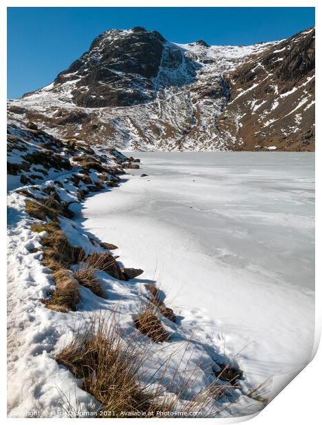 Stickle Tarn and Harrison Stickle in Winter, Cumbria Print by Photimageon UK