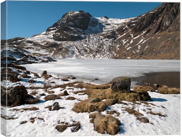 Harrison Stickle and Stickle Tarn in Winter, Cumbria Canvas Print by Photimageon UK
