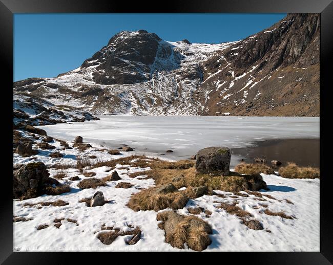 Harrison Stickle and Stickle Tarn in Winter, Cumbria Framed Print by Photimageon UK