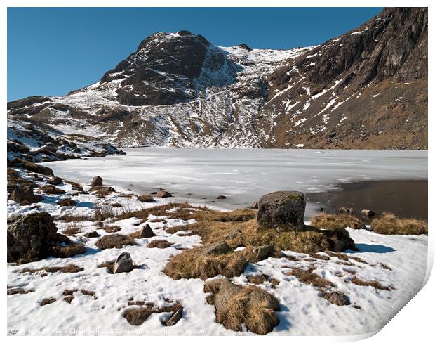 Harrison Stickle and Stickle Tarn in Winter, Cumbria Print by Photimageon UK