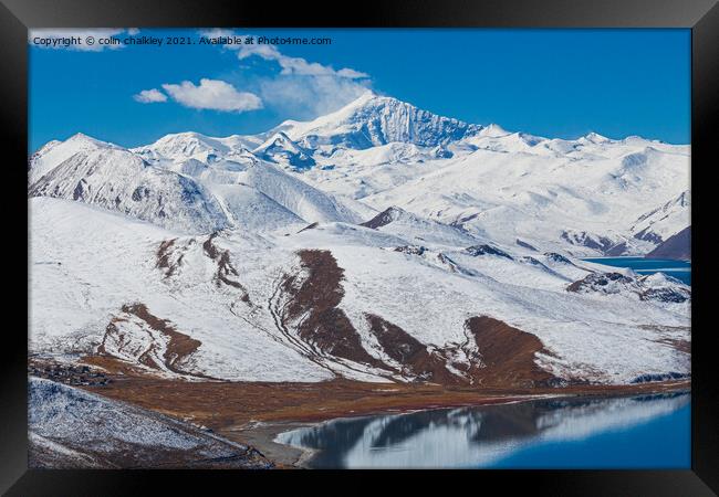  Yamdrok Lake - Tibet Framed Print by colin chalkley