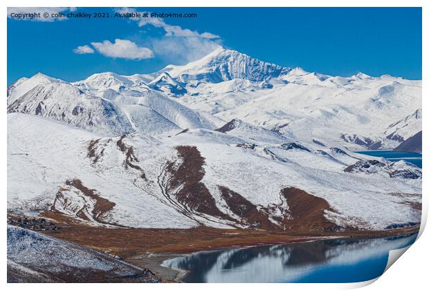  Yamdrok Lake - Tibet Print by colin chalkley