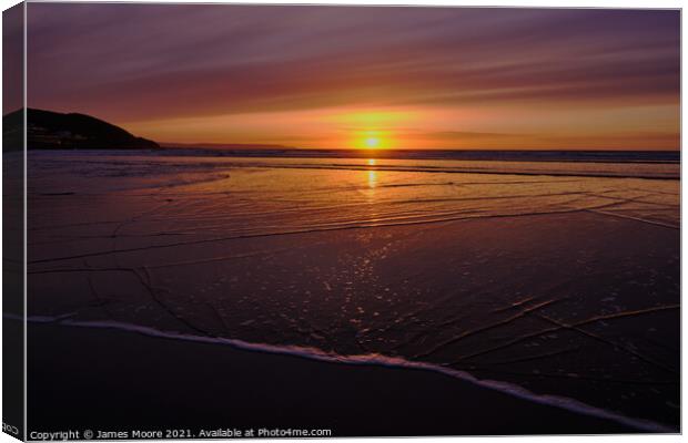 Westward Ho! Sunset Canvas Print by James Moore