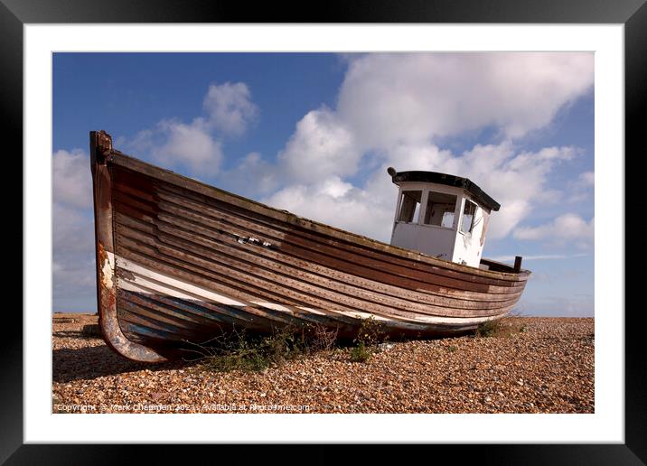 Old wooden fishing boat on beach, Eastbourne Framed Mounted Print by Photimageon UK