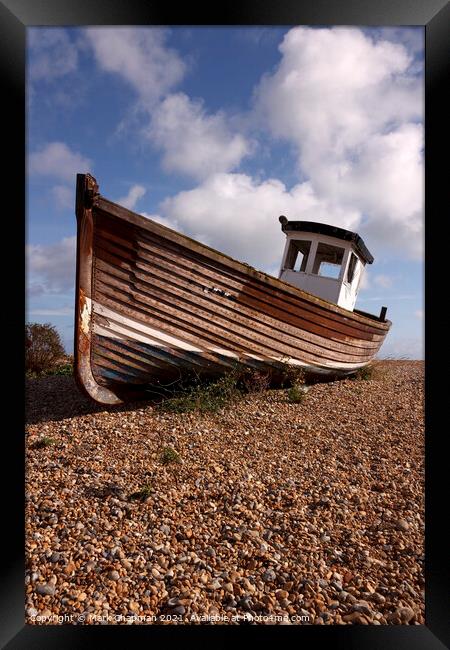 Old wooden fishing boat on beach, Eastbourne Framed Print by Photimageon UK