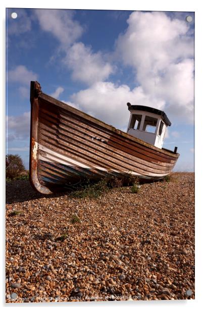 Old wooden fishing boat on beach, Eastbourne Acrylic by Photimageon UK