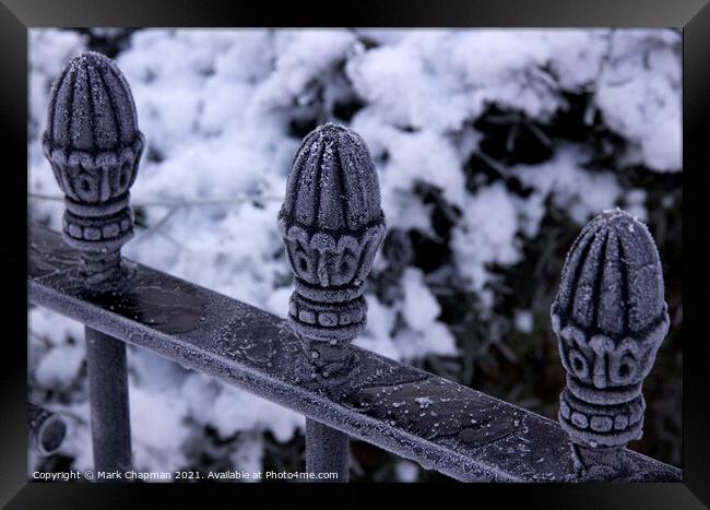 Frosty metal railings Framed Print by Photimageon UK