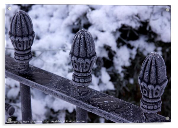 Frosty metal railings Acrylic by Photimageon UK