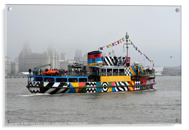 Mersey Ferry Snowdrop Acrylic by Bernard Rose Photography