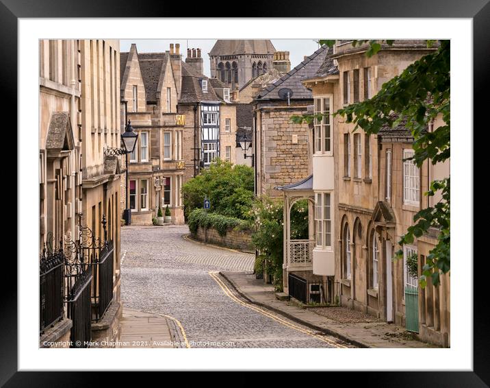 Cobbled street, Barn Hill, Stamford, Lincs Framed Mounted Print by Photimageon UK