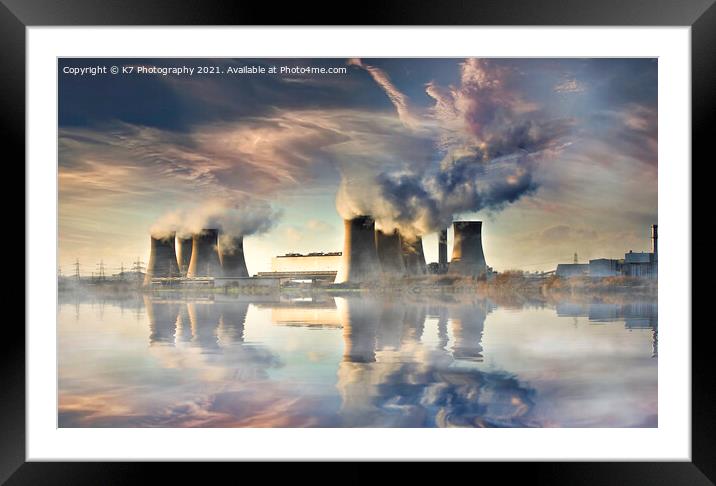 Mystical Mist at West Burton Power Station Framed Mounted Print by K7 Photography