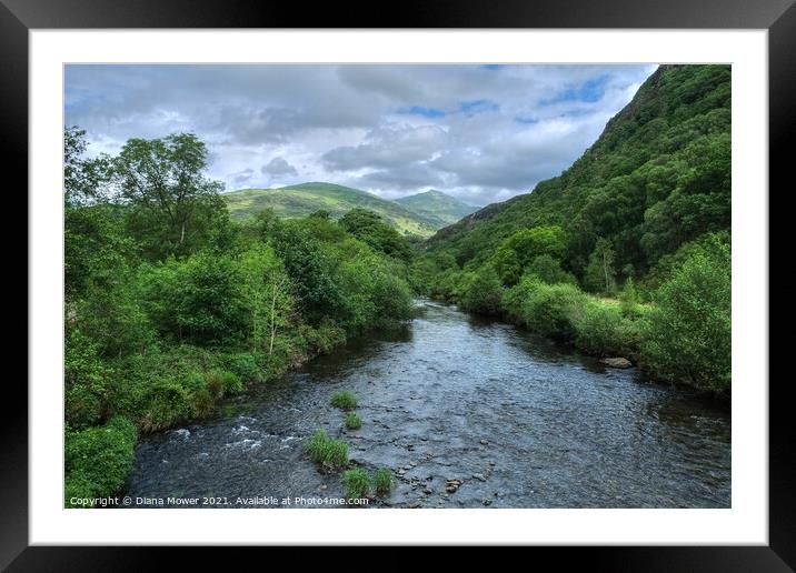 The River Glaslyn Snowdonia Framed Mounted Print by Diana Mower