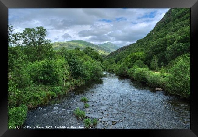 The River Glaslyn Snowdonia Framed Print by Diana Mower