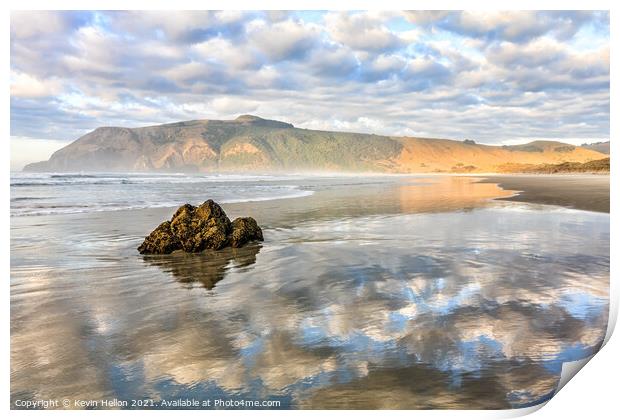 Cloud reflections in the sea Print by Kevin Hellon