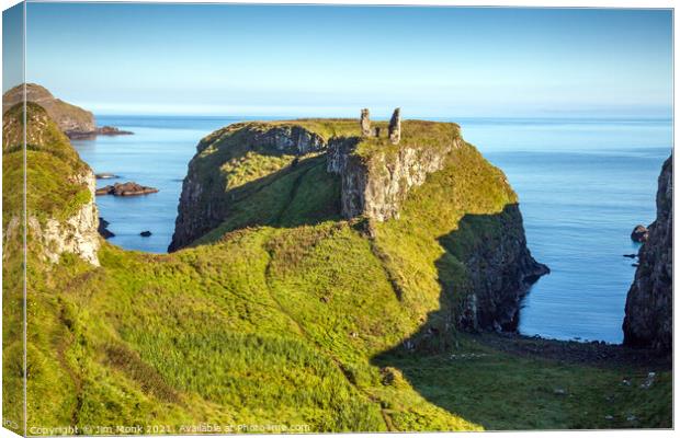 Dunseverick Castle Northern Ireland Canvas Print by Jim Monk