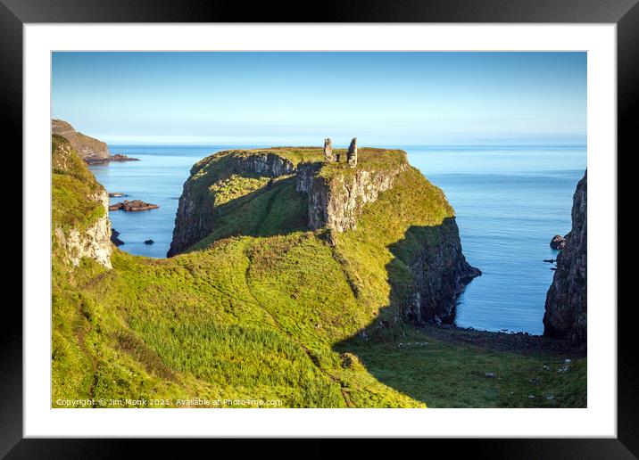 Dunseverick Castle Northern Ireland Framed Mounted Print by Jim Monk