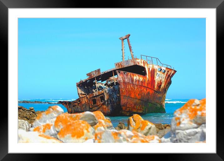 Shipwreck Cape Augulhas South Africa Framed Mounted Print by Pieter Marais