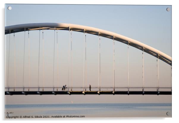 Humber Bay Arch bridge Acrylic by Alfred S. Sikula