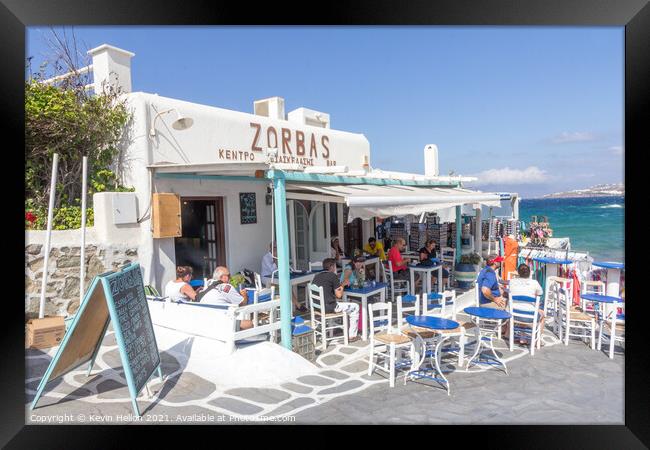 Zorba's restaurant Framed Print by Kevin Hellon