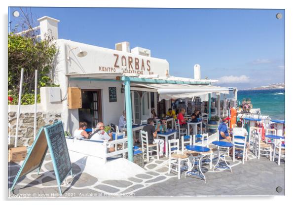Zorba's restaurant Acrylic by Kevin Hellon