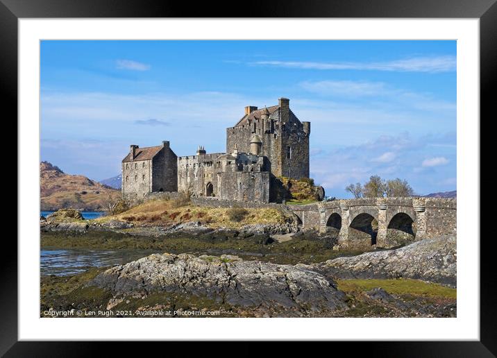 Eilean Donan Castle Scotland Framed Mounted Print by Len Pugh