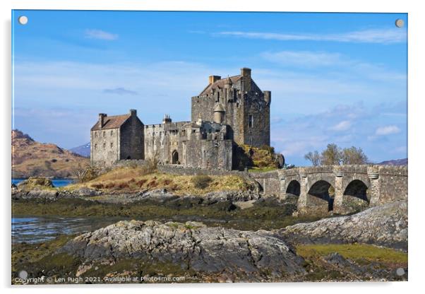 Eilean Donan Castle Scotland Acrylic by Len Pugh