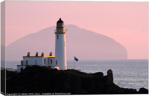 Turnberry Lighthouse & Ailsa Craig Canvas Print by Alister Firth Photography