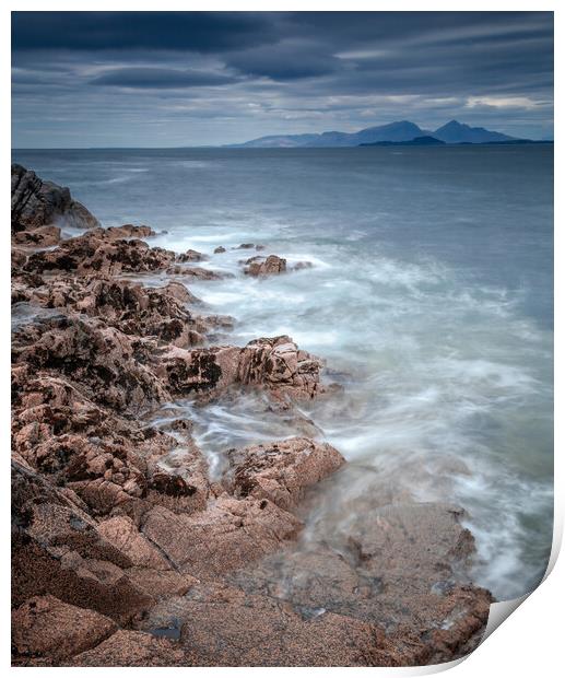 Ardnamurchan Point - Looking towards the Isle of M Print by John Frid