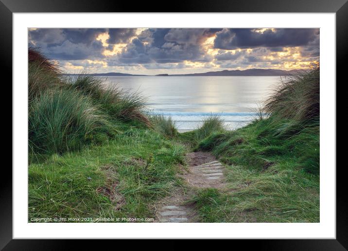 Down to the beach, County Donegal Framed Mounted Print by Jim Monk