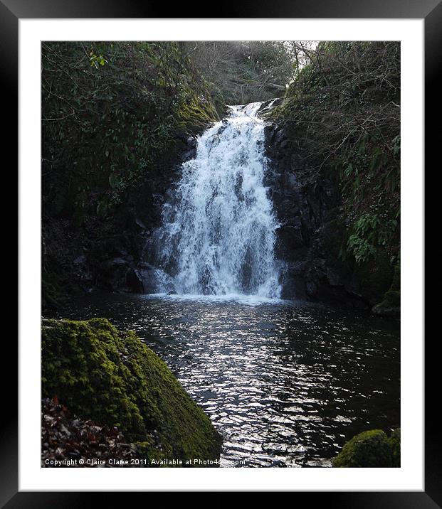 Cascade, Glenoe, Northern Ireland Framed Mounted Print by Claire Clarke