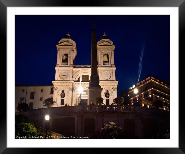 Blue Hour at the Spanish Steps. Framed Mounted Print by Robert Murray