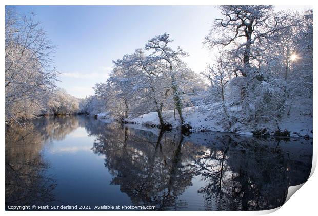 River Nidd in Winter Knaresborough Print by Mark Sunderland