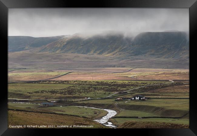 Clouds Lifting off Cronkley Scar Framed Print by Richard Laidler