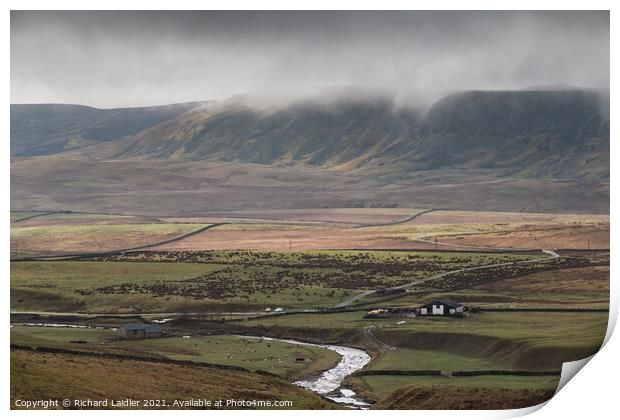 Clouds Lifting off Cronkley Scar Print by Richard Laidler