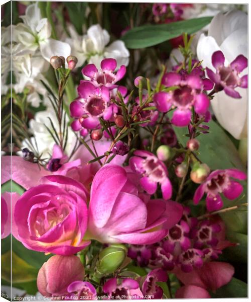 Pink Blossom Bouquet Canvas Print by Deanne Flouton