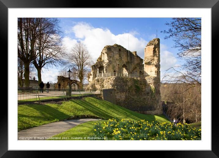 Knaresborough Castle in Spring Framed Mounted Print by Mark Sunderland